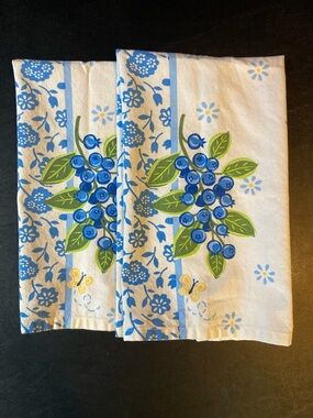 Blueberry Floral Kitchen Tea Towels - Kay Dee Designs 100% Cotton